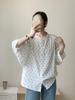Camisa Solta Manga Morcego Estilo Literário Estilo Japonês Estampa de Folhas para Mulheres Verão 2025 Casual Top Cardigã