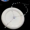Collar Y Retro Francés Súper Brillante de Circonita Flor Perla para Mujer, Cadena Clavicular Estilo Princesa, Joyería de Nicho Inspirada en Diseño