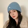 Gorro Lindo de Pequeño Pony para Mujer de Otoño e Invierno, Gorro de Lana Tejido Cálido Nuevo, Moda para Exteriores, Gorro de Lana Adelgazante para la Cara, Gorro Grande para Clima Frío