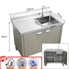 Gabinete de Cocina de Acero Inoxidable 304 Estilo Gabinete Fregadero Lavado de Manos Lavado de Verduras Fregadero de Gabinete Integrado Plataforma de Fregadero de un Solo Tazón
