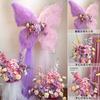 DIY Fantasia Flor Artificial Combinação de Cores Borboleta de Malha Decoração de Casamento Parede de Fundo para Foto Conjunto de Decoração para Casamento Aniversário
