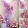 Decoración de Boda DIY de Mariposa de Malla de Ensueño Fondo para Fotos de la Novia Traje Popular de Mariposas Artificiales para Boda