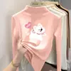 Camiseta de manga larga gruesa para niñas, nueva colección otoño/invierno 2026, capa base de forro polar cepillado, top interior cálido para niñas