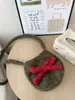 2024 Saco de Ovos Caseiro Macaron Pelúcia Oval Bonito Pequeno Mochila Crossbody Arco Bolsa de Telefone Móvel