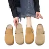 Medias Pantuflas Cerradas Versátiles de Suela Gruesa Estilo Retro para Mujer, Moda Otoño 2024 Nuevas Zapatillas Cómodas Antideslizantes de Suela Suave