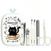 Set de Cortauñas con Graffiti de Fábrica en Stock 6 Piezas Acero Inoxidable Cortauñas Set Completo Caja de Manzana Set de Manicura Transfronterizo
