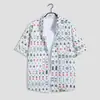 Roupas de coco Sanya plus size, camisa solta de casal hip-hop, manga curta, mahjong, flor, estilo retrô Hong Kong, estilo japonês para homens e mulheres