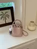 Bolso de Mano de Alta Gama para Mujer de Comercio Exterior Transfronterizo, Nuevo Bolso Cubo Texturizado de Moda, Elegante Bolso Cruzado de un Solo Hombro, Moderno
