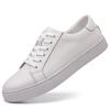 Sapatos Masculinos de Couro Genuíno Branco Sapatos Casuais de Plataforma Sapatos de Couro de Vaca de Camada Superior Sapatos Trbottomy Feitos à Mão Estilo Coreano Sapatos Esportivos de Couro Estilo Britânico