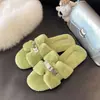 Pantuflas esponjosas de estilo francés para mujer, moda otoño e invierno 2026, con suelas planas suaves para usar en exteriores