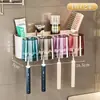 Suporte para Escova de Dentes, Prateleira Multifuncional de Parede para Escova de Dentes Elétrica e Copo de Enxaguante Bucal, Sem Furos