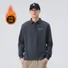 Ropa de Hombre Fengshe / Camisa Polo Estampada Nueva Primavera y Otoño 2026 para Hombre, Forrada de Polar, Engrosada, de Manga Larga, Corte Holgado, Sudadera con Cuello de Solapa