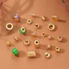 Retenção de Cor Elevada Cobre Banhado com Ouro Real 24K Zircônia Microincrustada Acessórios de Cobre Contas Espaçadoras Acessórios para Joias DIY Espaçadores de Contas para Pulseira