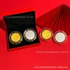 Festival do Meio Outono Criativo "Flores em Flor, Lua Cheia" Lua de Cristal Bolo Lunar Ornamento Dourado Conjunto Clássico de Presente Lembrança de Negócios Venda por Atacado