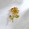 Gana de un solo golpe Broche Vintage de Alta Gama de Girasoles de Van Gogh Temperamento Femenino Esmalte Diseño de Broche de Solapa Pin de Nicho