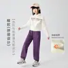Pantalones de Chándal Forrados de Felpa para Niñas Otoño e Invierno 2025 Nuevos Pantalones Casuales para Niños para Uso al Aire Libre Pantalones Jogger Engrosados para Niños Mayores