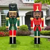 Decoração de Natal Quebra-Nozes Soldado de Natal Placa Decorativa Externa Jardim Quintal Gramado Varanda Cartão de Inserção no Solo