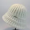 Nuevo Sombrero de Pescador Tejido Estilo Coreano para Mujer, Sombrero de Cubo Cálido para Exteriores de Otoño e Invierno que Adelgaza la Cara, Sombrero Cloche Plegable para Circunferencia de Cabeza Grande