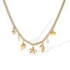 Aogu Venda Quente Transfronteiriça Personalidade de Nicho Aço Inoxidável Banhado a Ouro 18K Colar Feminino Estilo Oceano INS Corrente de Clavícula Versátil