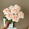 Flor Artificial nueve cabezas diamante rosa mango rayo fondo haz decoración del hogar camino plomo rizado conjunto pared de flores boda Exterior