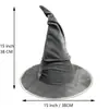 Sombrero de Mago Bruja Gris de Halloween Puntiagudo Plisado Sombrero de Mago para Fiesta de Desempeño Sombrero de Copa Accesorios para la Cabeza