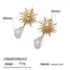 Pendientes de Acero Inoxidable Europeos y Americanos Taina, Pendientes Versátiles de Gama Alta de Nicho con Animales Celestes y Perlas Auténticas, Accesorios Estilo Vacaciones