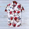 Camisa Estampada Digitalmente 3D Sublimação Quente Popular Masculina Manga Curta Moderna Sem Ferro Camisa de Manga Curta para Praia