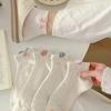Calcetines de Hilo de Dibujos Animados para Mujer, Calcetines Cortos de Conejo para Primavera y Verano, Calcetines Tobilleros Deportivos Trendy y Lindos para Estudiante