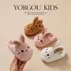Chinelos de Algodão Infantis para Outono e Inverno para Meninos e Meninas, Quentes, Com Pelúcia Extra, Fofos, Pai-Filho, Crianças Pequenas e Médias, Roupa de Casa, Bebê, Sapatos de Algodão com Calcanhar Fechado