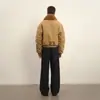 Ropa para Hombre de la Frontera Norte Marca de Tendencia Americana Invierno 2025 Nuevo Retro Corto Águila de Montaña Chaqueta de Algodón para Hombre Grande Abrigo de Algodón con Cuello de Piel