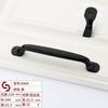 Tirador de puerta de armario con cajón de un solo orificio, sólido, directo de fábrica, tirador negro para armario, accesorios de herrajes para muebles personalizados
