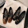 Versión de Piel de Vaca Hebilla Elevadora de Altura Interior Zapatos Mary Jane Zapatos de Mujer 2025 Primavera y Otoño Nuevos Estilo Francés Estilo Chanel Elegantes Zapatos de una Sola Capa