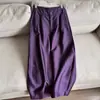 Calça pantalona larga casual nova de 2026, cintura elástica, comprimento cropped, estilo perna curva, atacado H12BK260931