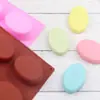 Dubi DIY Doméstico 8 Cavidades Oval Formato de Ovo Silicone Molde para Sabonete Artesanal Molde para Pudim de Gelatina Molde para Bolo de Silicone