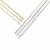 Color Oro Real 18K Cadena de Cruz Conservadora del Color Cadena de Acero de Titanio Accesorios para Joyería DIY Collar Hecho a Mano Cadena de Acero Inoxidable