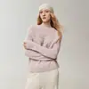 Nuevo Suéter Jacquard Calado de Seda de Morera y Cachemira para Mujer Otoño/Invierno 2026, Cuello Redondo, Corte Holgado, Capa Base Suave y Cómoda