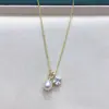 Collar con Colgante de Perla de Agua Dulce Natural Zhuji Estilo Minimalista Circonita Cúbica Perla en Forma de Arroz Cadena para Clavícula Fuente Venta al por Mayor Dropshipping