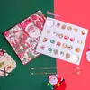 Popular Calendario de Adviento Caja Sorpresa Navideña de 24 Compartimentos Caja de Regalo Hecho a Mano DIY Accesorios para Niños Set de Pulseras de Muñeco de Nieve