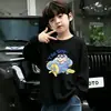 Estilo Nuevo Primavera y Otoño Moda Infantil Camiseta con Estampado de Dibujos Animados 100% Algodón Moda Infantil Camiseta de Manga Larga con Cuello Redondo para Niños
