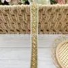 Cinta Estilo Chanel con Perlas Cosidas a Mano, Perlas Pequeñas Doradas, Accesorio Decorativo para Ropa, Abrigos, Vestidos y Cuellos de Vestido