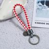 Chaveiro de Casal Simples para Homens e Mulheres Carro Pingente de Chave Prata Antiga Escovada Corda de Couro PU Trançada à Mão Argola de Chave