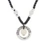 Collar con Hebilla de Paz Bodhi de Jade Blanco para Hombres y Mujeres, Cadena para Clavícula de Anillo Redondo Estilo Étnico, Colgante de Nube de Plata Tailandesa de Imitación Vintage