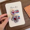 Cereja Morango~Delicado, Doce e Fofo Grampo de Cabelo Bordado em Lã Tricô Feito à Mão para Meninas, Presilha para Franja