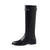 Botas femininas de cano alto, salto grosso, cano médio, cano longo, estilo cavaleiro, outono e inverno, novas botas retas, europeias e americanas, cano grande, botas longas