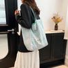 Bolsa de Lona a Cuadros Estilo Coreano Ins para Mujer 2025 Nueva Bolsa Tote de Gran Capacidad Estudiante Casual para Ir al Trabajo Bolso de Hombro