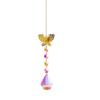 Artesanías de patio jardinería decorativa carillón de viento colgante de cristal animal dorado hierro cuentas octogonales color AB suministro transfronterizo
