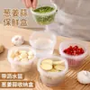 Caja de Almacenamiento Sellada de Plástico para Cebolleta Verde, Jengibre y Ajo, Caja Drenadora de Frutas Pequeña, Conservación Especial de Doble Capa para Ingredientes Pequeños y Alimentos en el Refrigerador