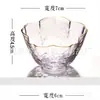 Venta al por mayor de fábrica Taza de té hexagonal resistente de alto borosilicato taza de vidrio martillado taza de té pintada en oro taza de té para horno