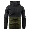 Jaqueta com Capuz Masculina Nova para Primavera e Outono Casual à Prova de Vento para Exterior Jaqueta Transfronteiriça Jaqueta Top Combinação de Cores Versátil