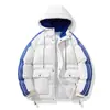Ropa Nueva para Pareja Otoño e Invierno 2025 Ropa Exterior para Hombre con Capucha Combinación de Colores Atractivo Estilo Hong Kong Chaqueta de Pan Caliente para Hombre